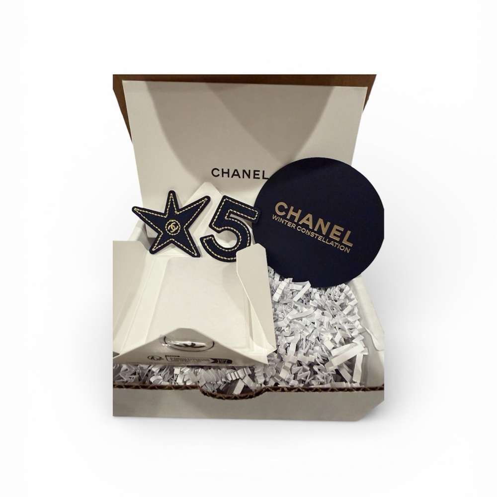 CHANEL Navy and Gold Star and Number 5 Patch/Sticker Set -NIB